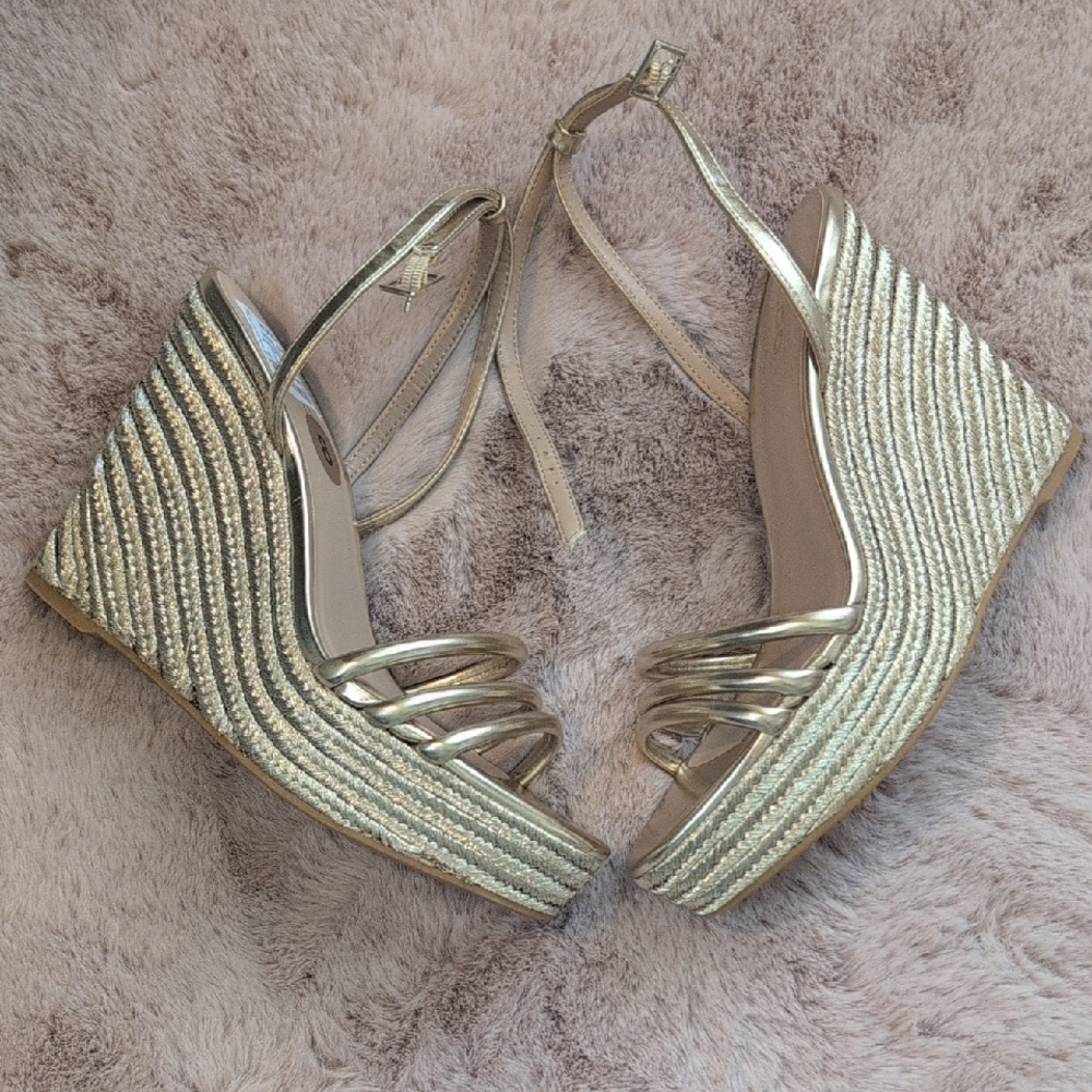 Gold Wedge Sandals